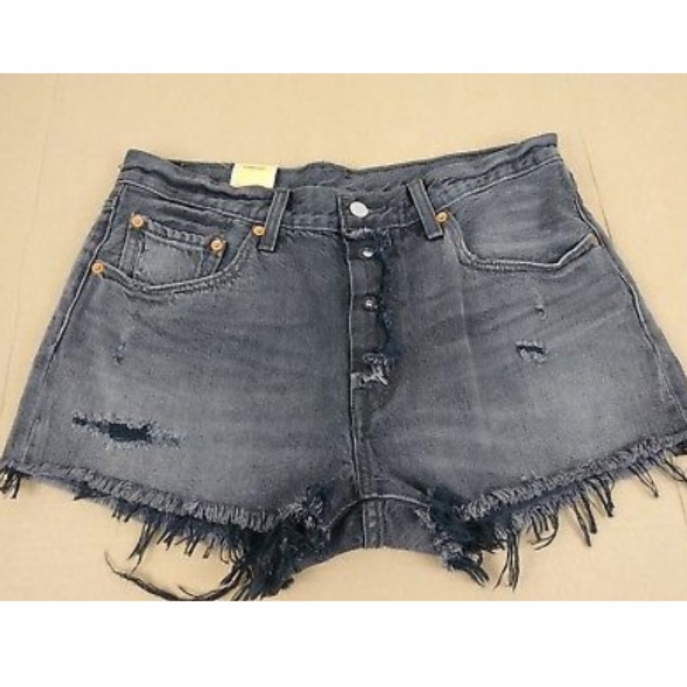 Levi's Womens 501 Black Fade Button Fly Shorts